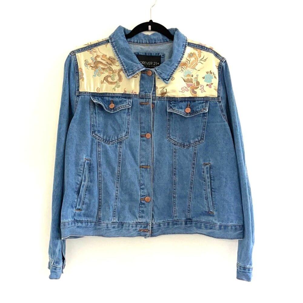 Re-done jean jacket one of a kind Plus Size 2X